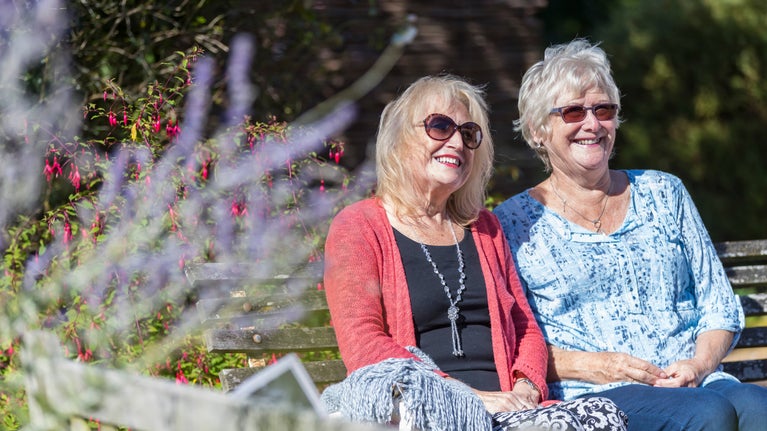 Visitors in the garden at The Firs